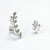 Sterling Silver Pavé Mismatched Leaves Ear Jackets (MX1378E) by Gexist®
