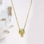 Sterling Silver Pavé Rings Necklace (MX1357) by Gexist®