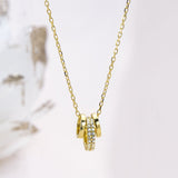 Sterling Silver Pavé Rings Necklace (MX1357) by Gexist®
