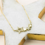 Sterling Silver Pavé Stars Necklace (MX1355N) by Gexist®