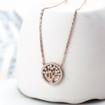 Sterling Silver Pavé Tree Necklace (MX1361N) by Gexist®