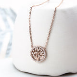 Sterling Silver Pavé Tree Necklace (MX1361N) by Gexist®