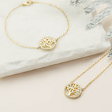 Sterling Silver Pavé Tree Necklace (MX1361N) by Gexist®
