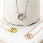 Sterling Silver Pavé Tree Necklace (MX1361N) by Gexist®