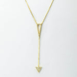 Sterling Silver Pavé Triangle Drop Necklace (MX1356) by Gexist®
