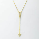 Sterling Silver Pavé Triangle Drop Necklace (MX1356) by Gexist®