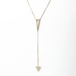 Sterling Silver Pavé Triangle Drop Necklace (MX1356) by Gexist®