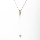 Sterling Silver Pavé Triangle Drop Necklace (MX1356) by Gexist®