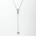 Sterling Silver Pavé Triangle Drop Necklace (MX1356) by Gexist®