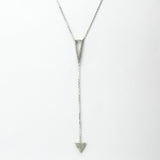Sterling Silver Pavé Triangle Drop Necklace (MX1356) by Gexist®