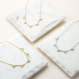 Sterling Silver Pavé Triangles Necklace (MX1363) by Gexist®