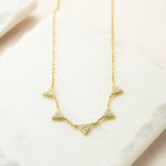 Sterling Silver Pavé Triangles Necklace (MX1363) by Gexist®
