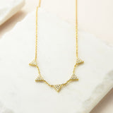 Sterling Silver Pavé Triangles Necklace (MX1363) by Gexist®