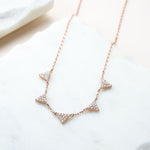 Sterling Silver Pavé Triangles Necklace (MX1363) by Gexist®