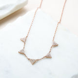 Sterling Silver Pavé Triangles Necklace (MX1363) by Gexist®