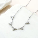 Sterling Silver Pavé Triangles Necklace (MX1363) by Gexist®