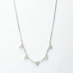 Sterling Silver Pavé Triangles Necklace (MX1363) by Gexist®