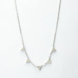 Sterling Silver Pavé Triangles Necklace (MX1363) by Gexist®