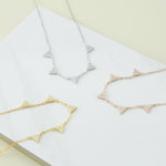 Sterling Silver Pavé Triangles Necklace (MX1363) by Gexist®