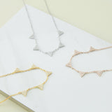 Sterling Silver Pavé Triangles Necklace (MX1363) by Gexist®