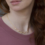 Sterling Silver Pavé Triangles Necklace (MX1363) by Gexist®
