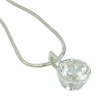 Sterling Silver Pendant with Swiss Stone Cristal Quartz by Gexist®