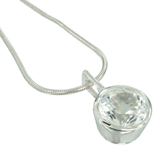 Sterling Silver Pendant with Swiss Stone Cristal Quartz by Gexist®