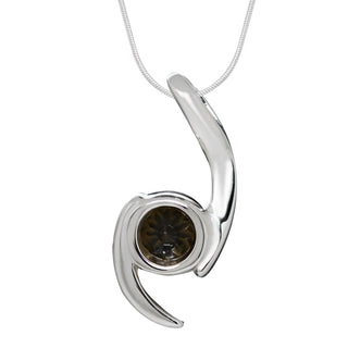Sterling Silver Pendant with Swiss Stone Smoky Quartz by Gexist®