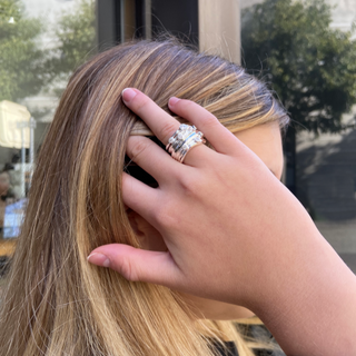 Sterling Silver Ring interlaced with Zirconia by Gexist®