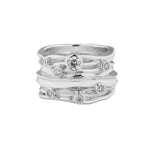 Sterling Silver Ring interlaced with Zirconia by Gexist®