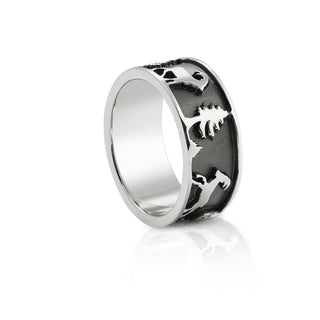 Sterling Silver Ring with Bouquetin, Matterhorn, Edelweiss and Alphorn by Gexist®
