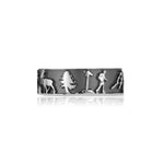 Sterling Silver Ring with Ibex, Matterhorn, Edelweiss, Hiker and Chalet by Gexist®