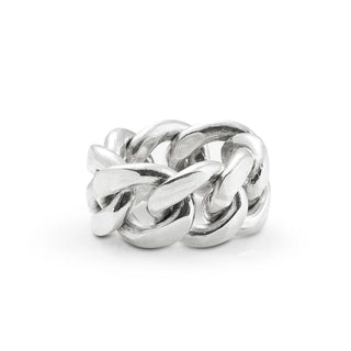 Sterling Silver Ring with Solid Chain by Gexist®