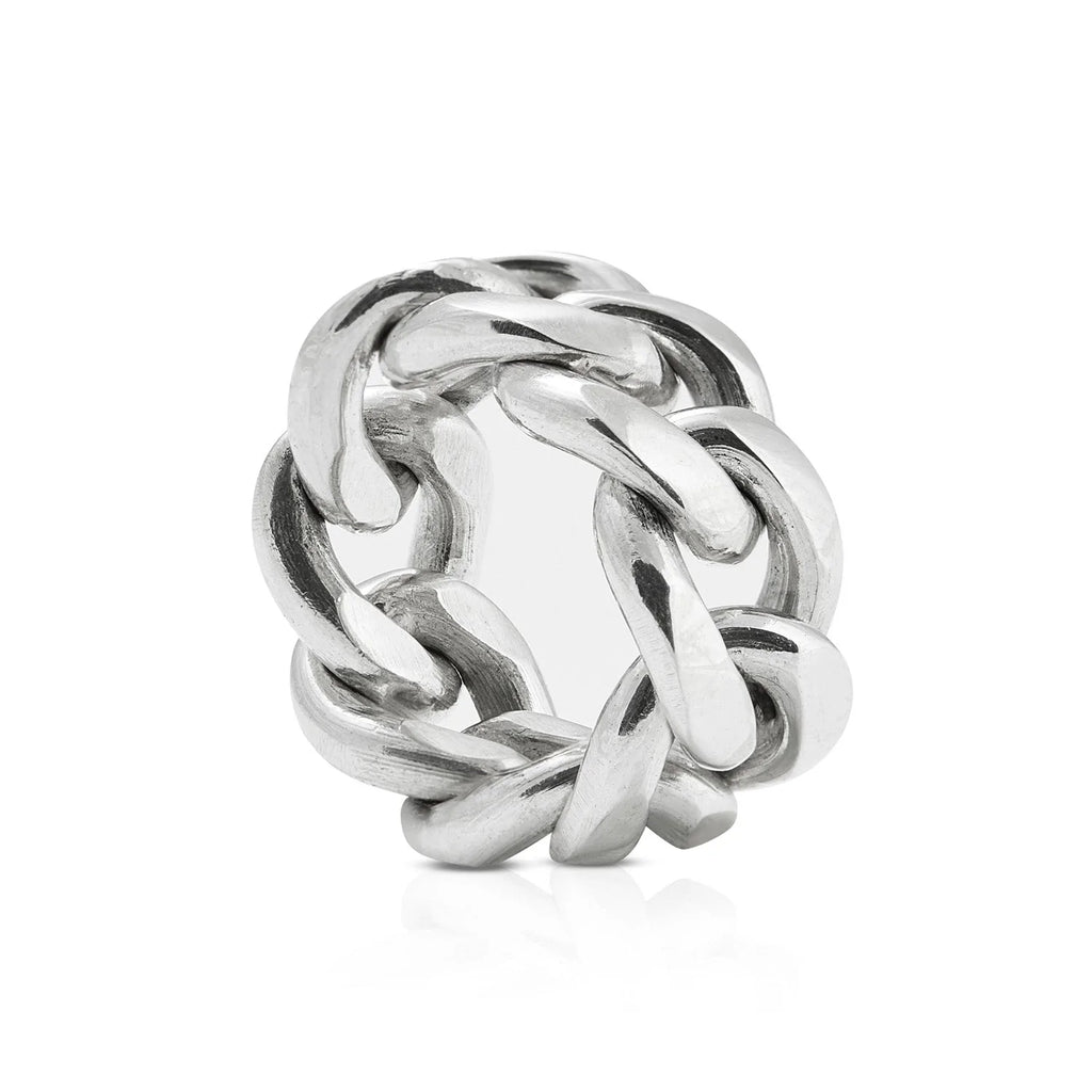 Sterling Silver Ring with Solid Chain by Gexist®
