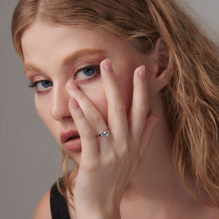 Sterling Silver Ring with Swiss Stone Cristal Quartz by Gexist®