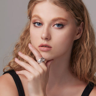 Sterling Silver Ring with Swiss Stone Cristal Quartz by Gexist®