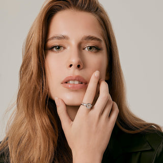 Sterling Silver Ring with Swiss Stone Cristal Quartz by Gexist®