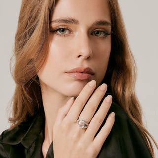 Sterling Silver Ring with Swiss Stone Cristal Quartz by Gexist®