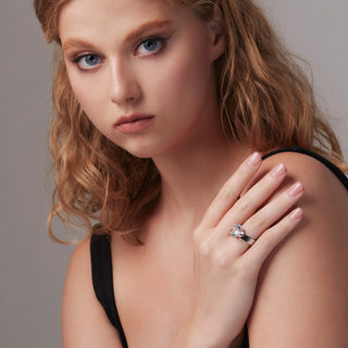 Sterling Silver Ring with Swiss Stone Cristal Quartz by Gexist®