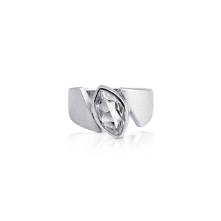 Sterling Silver Ring with Swiss Stone Cristal Quartz by Gexist®