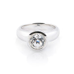 Sterling Silver Ring with Swiss Stone Cristal Quartz by Gexist®
