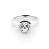 Sterling Silver Ring with Swiss Stone Cristal Quartz by Gexist®