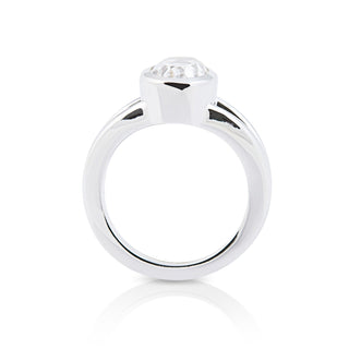 Sterling Silver Ring with Swiss Stone Cristal Quartz by Gexist®