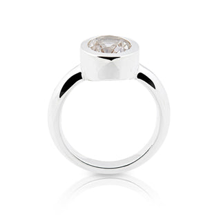 Sterling Silver Ring with Swiss Stone Cristal Quartz by Gexist®