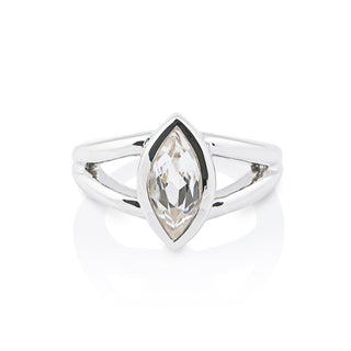 Sterling Silver Ring with Swiss Stone Cristal Quartz by Gexist®