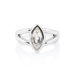 Sterling Silver Ring with Swiss Stone Cristal Quartz by Gexist®