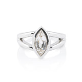 Sterling Silver Ring with Swiss Stone Cristal Quartz by Gexist®