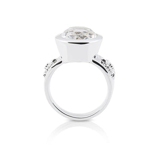 Sterling Silver Ring with Swiss Stone Cristal Quartz by Gexist®