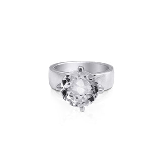 Sterling Silver Ring with Swiss Stone Cristal Quartz by Gexist®
