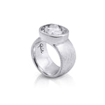 Sterling Silver Ring with Swiss Stone Cristal Quartz by Gexist®